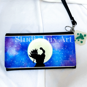 dr stone senkuu ishigami wallet anime silhouette in front of moon and stars