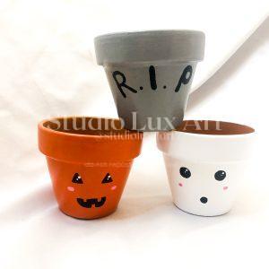 kawaii halloween planter pots