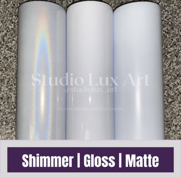 shimmer gloss matte finish comparison sublimation tumbler