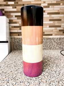 30oz asexual pride flag tumbler on a shimmer finish