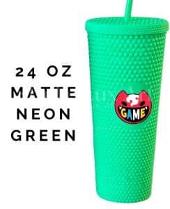 Sk8 the Infinity Miya Chinen Starbucks Cold Cup 24oz in Matte Neon Green