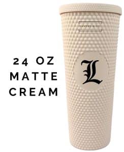 Death Note L Lawliet Starbucks Cold Cup 24oz in Matte Cream