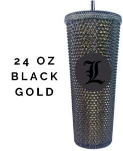 Death Note L Lawliet Starbucks Cold Cup 24oz in Black Gold