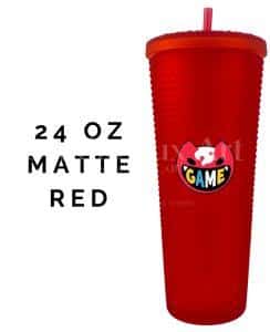 Sk8 the Infinity Miya Chinen Starbucks Cold Cup 24oz in Matte Red