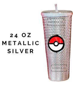 Pokemon Pokeball Starbucks Cold Cup 24oz in Metallic Silver