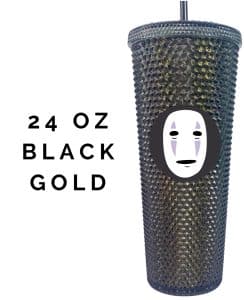 Studio Ghibli No Face Starbucks Cold Cup 24oz in Black Gold