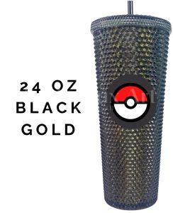 Pokemon Pokeball Starbucks Cold Cup 24oz in Black Gold